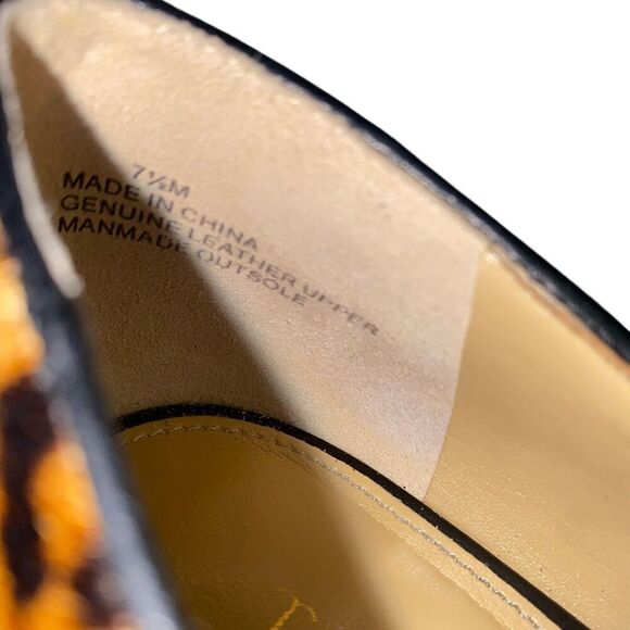 Talbots Laney Brown Black Leopard Print Hair Almond Toe Wedge Heel Pump 7.5 - Picture 7 of 8